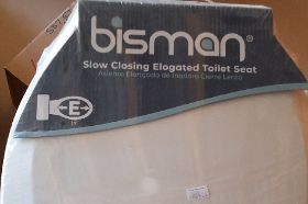 Bisman White Elong Toilet Seat Cover Slow Closing( Brown)