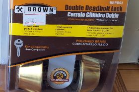 DEAD BOLT LOCK D/C PB Double (BROWN)BRPB02