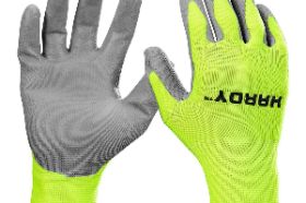 (XL)Hardy Poly CoatedGloves Touchscreen HI V12 (64243) Green & Grey